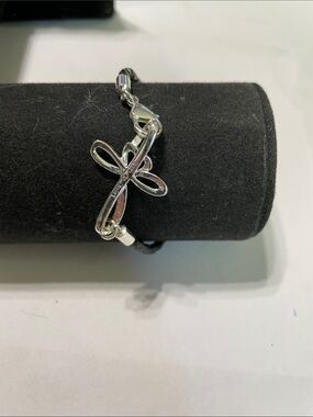 Silver Cross Dragonfly Bracelet - 6/27/6.  7”